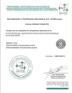 Certificación NYCE ROS PDP